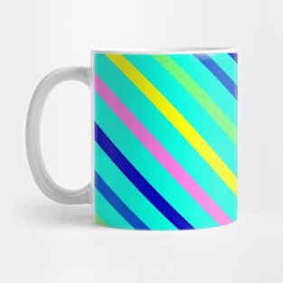 Neon Turquoise Stripes Party Mug